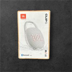 JBL Clip 5 ultra-portable Bluetooth speaker in white