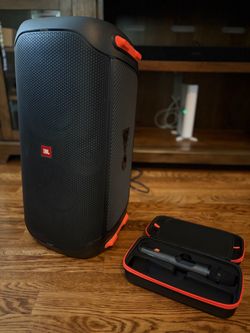JBL PartyBox 110 with two JBL mics with case