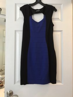 Express Blue and Black Dress
