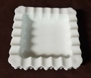 Fenton White Milk Glass Ashtray Dish