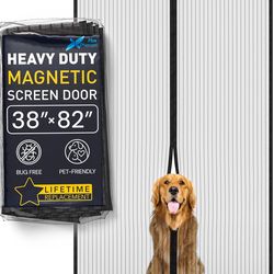 Black Magnetic Screen Door 38"x82"