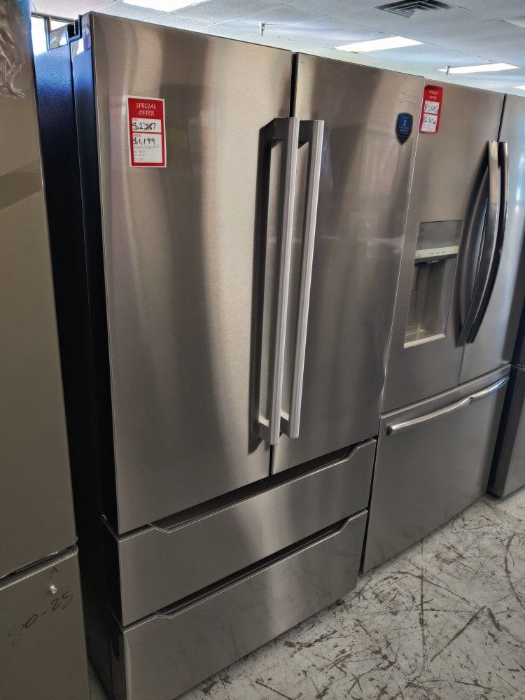 New Midea 22.5 Cu. Ft. Counter-Depth 4-Door French Door Refrigerator