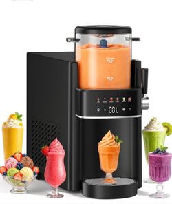 2-in-1 Countertop Slushie & Soft Serve Ice Cream Machine, Black, 1 Hopper