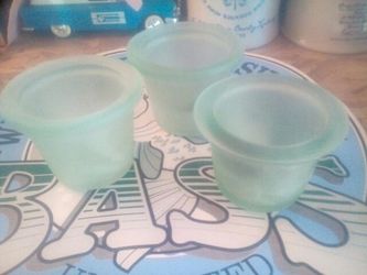 3 piece glass candle holder