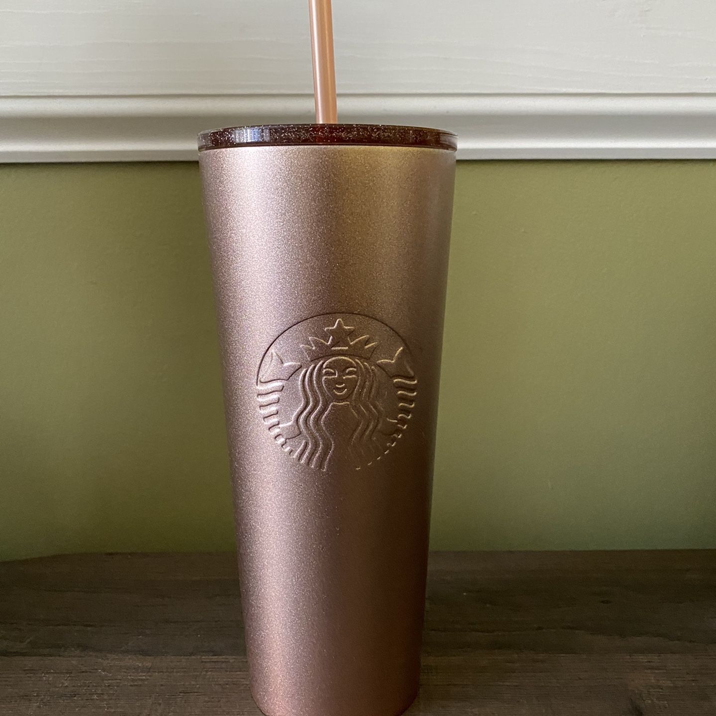 Starbucks rose gold glitter tumbler