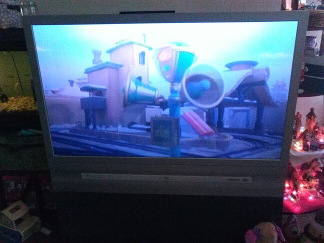 RCA 52" Wide Screen, Digitally Dolby surround sound, manufactured in 2002 ,HDTV, great picture and audio, everything works, TV is on wheels.. Big TV