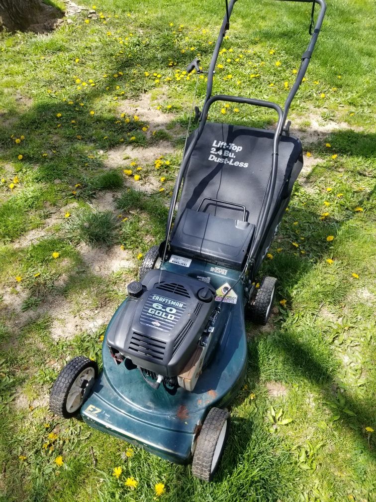 Craftsman 21" Mulcher Push Lawn Mower w/ Bag for Sale in Johnsburg, IL