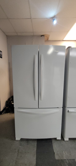 Whirlpool French Door Fridge – White, Bottom Freezer