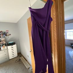 Purple One Shoulder Dress
