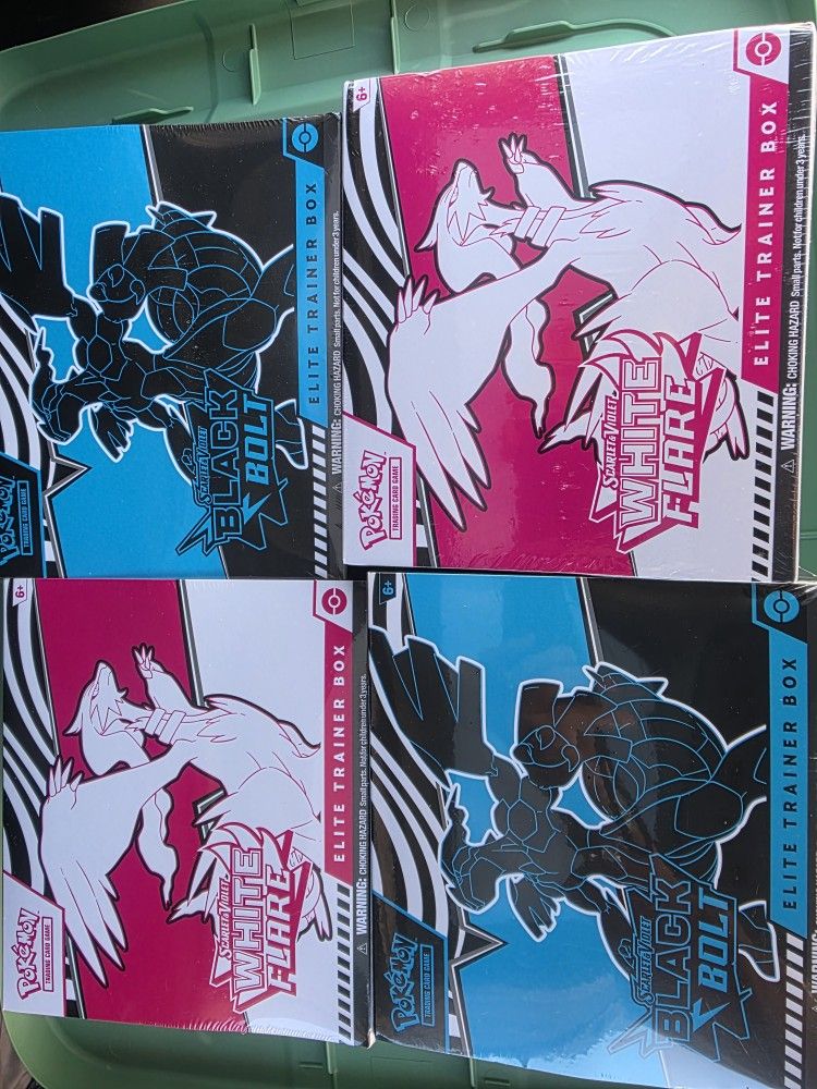 Pokémon Factory Sealed 2x Black Bolt 2x White Flare ETBs White Flare Binder Collection