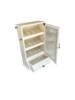 Vintage White Jewelry Armoire / Jewelry Cabinet with Drawers new in box