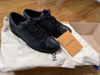 LOUIS VUITTON LOUIS VUITTON sneakers shoes #6 lace-up Damier graphite  leather Black Used