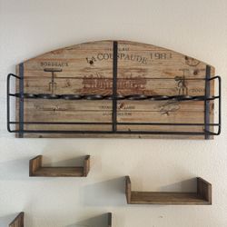 Rustic Wall-Mounted Wine Rack 