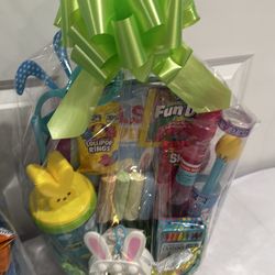 Girls peep Easter basket