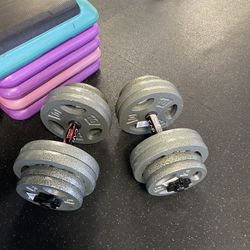 60lb Adjustable dumbbells(120lbs Total!) Add a flat bench for 60 bucks