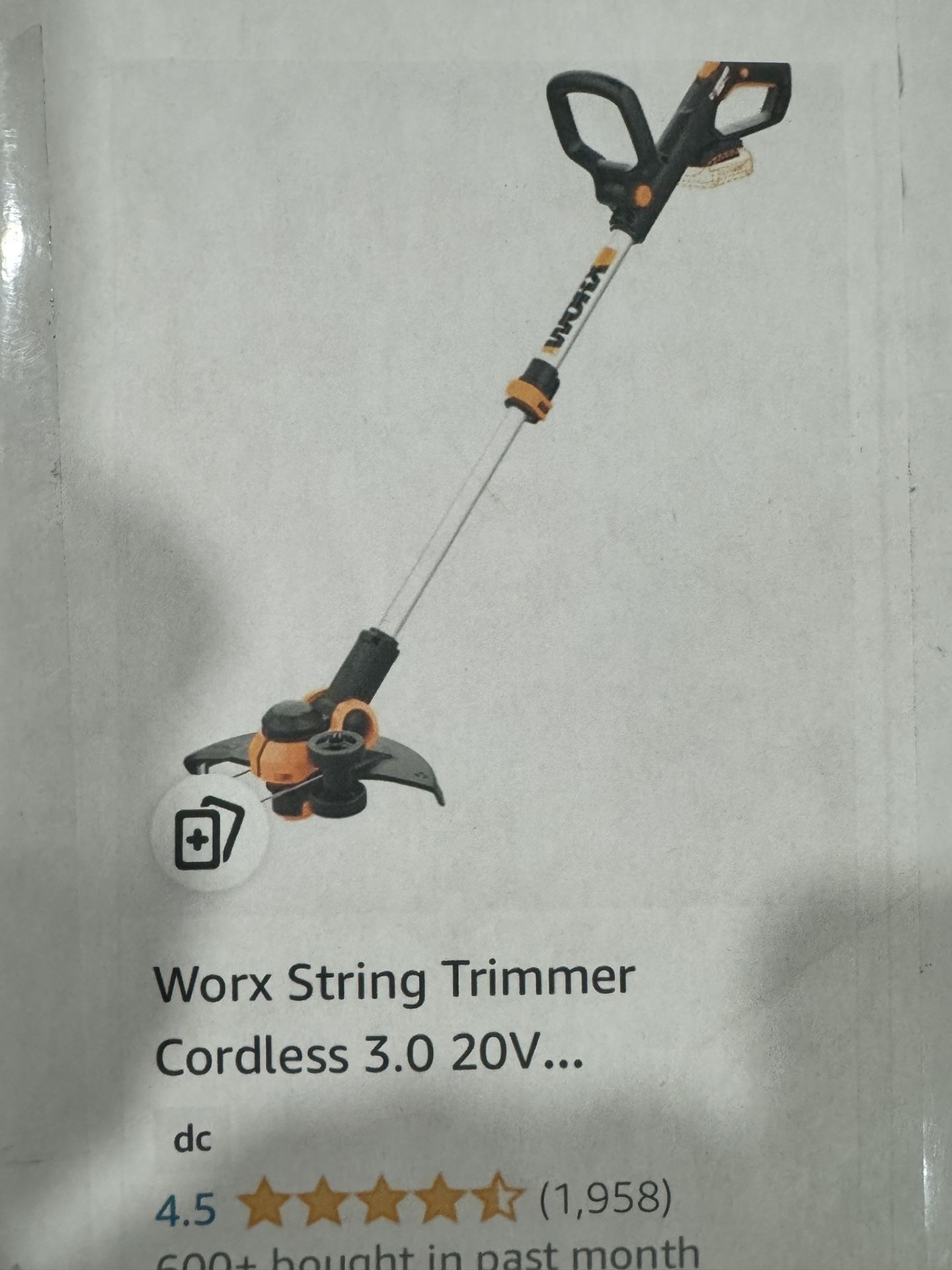 WORX WG163.9  20V  Cordless Trimmer & Edger - Tool Only (No Battery or Charger)
