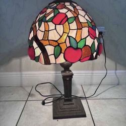 Antique Tiffany Style Lamp -Apple Tree 28”H