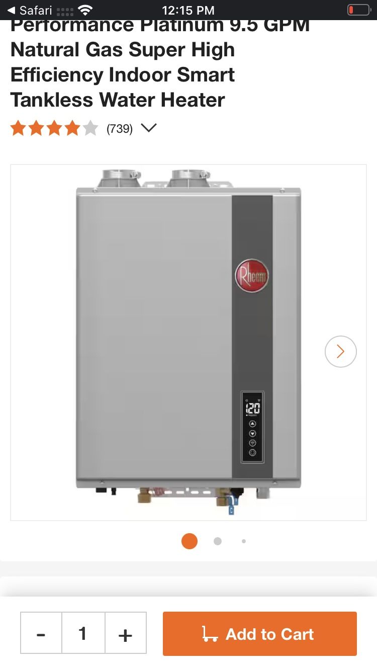 Therm Tankless Water Heater 9.5 Gpm  Gas 