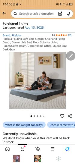 Rilelola Folding Sofa Bed Futon Couch Queen Size