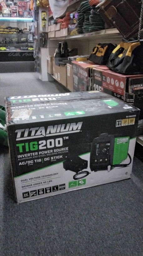 TITANIUM TIG200 INVERTER POWER SOURCE ALUMINUM AND STEEL WELDING PACKAGE