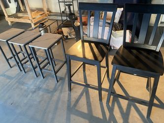 Black Wood Chair Or Stools