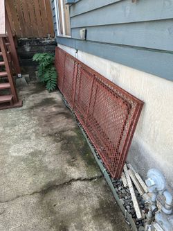 Set of 3 Vintage steel fence (2) and gate