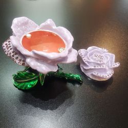 Elegant Purple Rose Jewelry Box