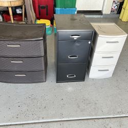 one metal cabinets others plastic 