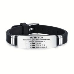 Stunning Inspirational Cross Prayer Bracelet for Men