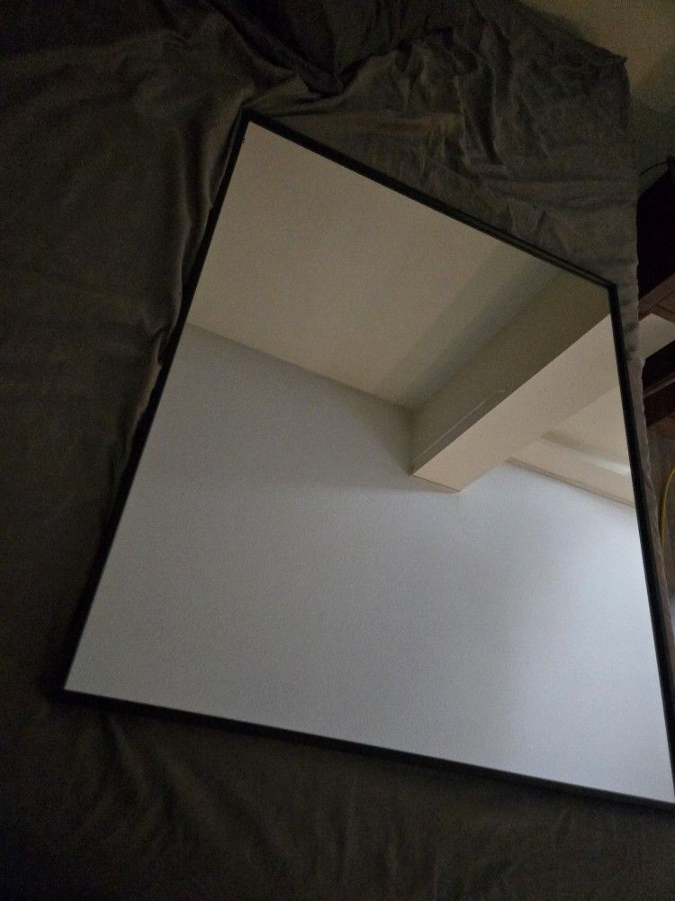 Black Matte Metal Frame Mirror 36x30