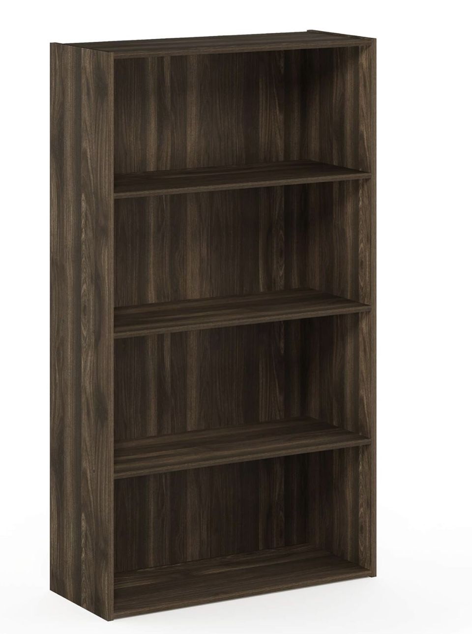 Open Box Furinno Pasir 4-Tier Open Shelf, Columbia Walnut