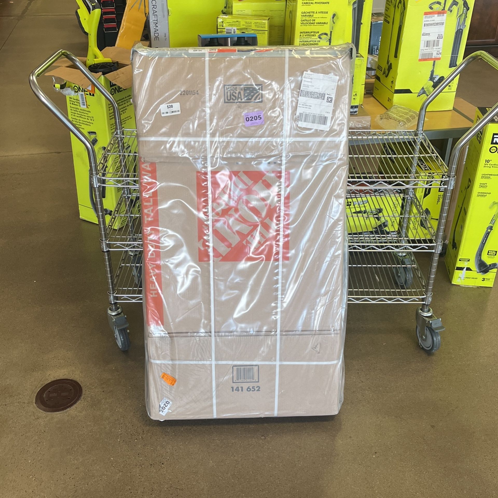 The Home Depot Heavy-Duty Tall Wardrobe Moving Box with Metal Hanging Bar and Handles 2 Pack (24 in. L x 24 in. W x 44 in. D)