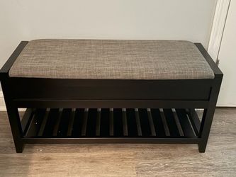 Entryway Bench with Shoe Rack Shelf