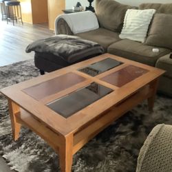 Coffee Table Solid Wood And Glass