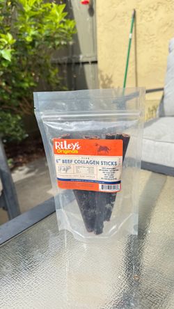 Riley's Beef Collagen Sticks 6-inch Natural Dog Chew Treats, 5 count
