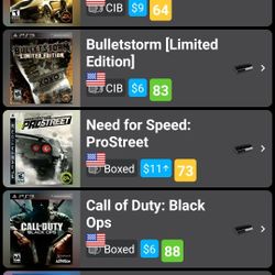 Ps3 Games For Sale.  ( Game List 1 ) 