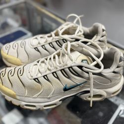 Nike Air Max Plus TN Light Bone Sail Teal Sneakers Men’s US 10