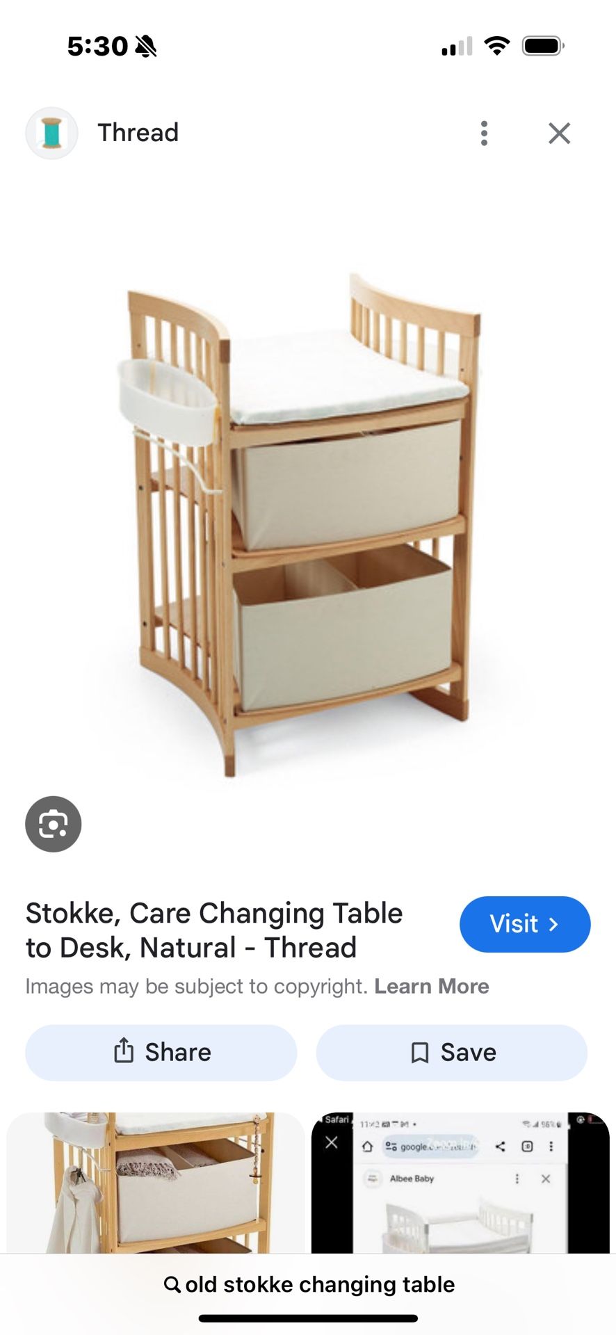 Old Model Stokke Changing Table