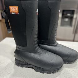 NEW!! Sports Afield Men's Black Pursuit 800 16" Rubber Knee Boots Size 11 New Work Boots Rain Boots 