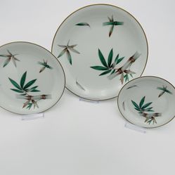 Noritake Vintage 1950s China Set Bamboo Design Set Of 11 Vintage Plates