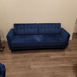 Blue Velvet Couch Sofa Futon From Wayfair