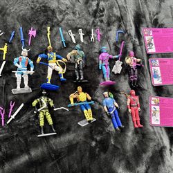 GI Joe 90s Action Figure Lot Ninja Force Neon Street Fighter Vintage Weapons Stands