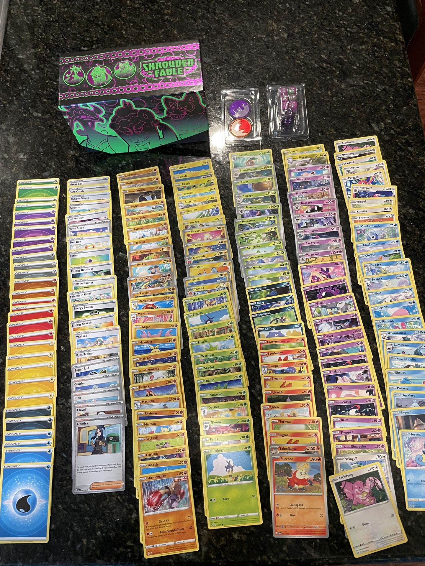 Assorted Pokemon Cards and Scarlet & Violet Shrouded Fable Card Box - 175 Cards