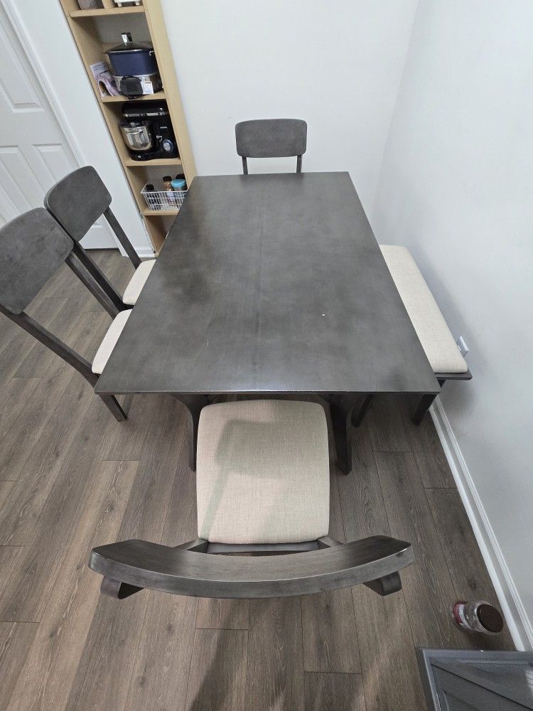 Mid-Century 6-Piece Dining Table Set