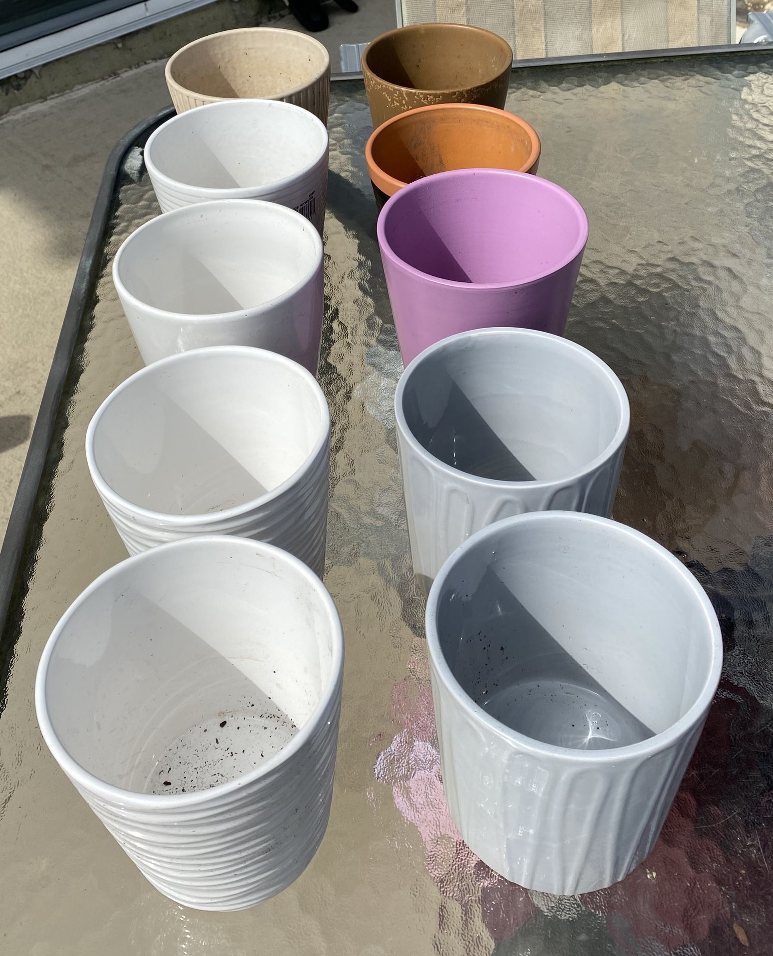 Lot Of 10 Ceramic Pots 5"x6"----$30 For All