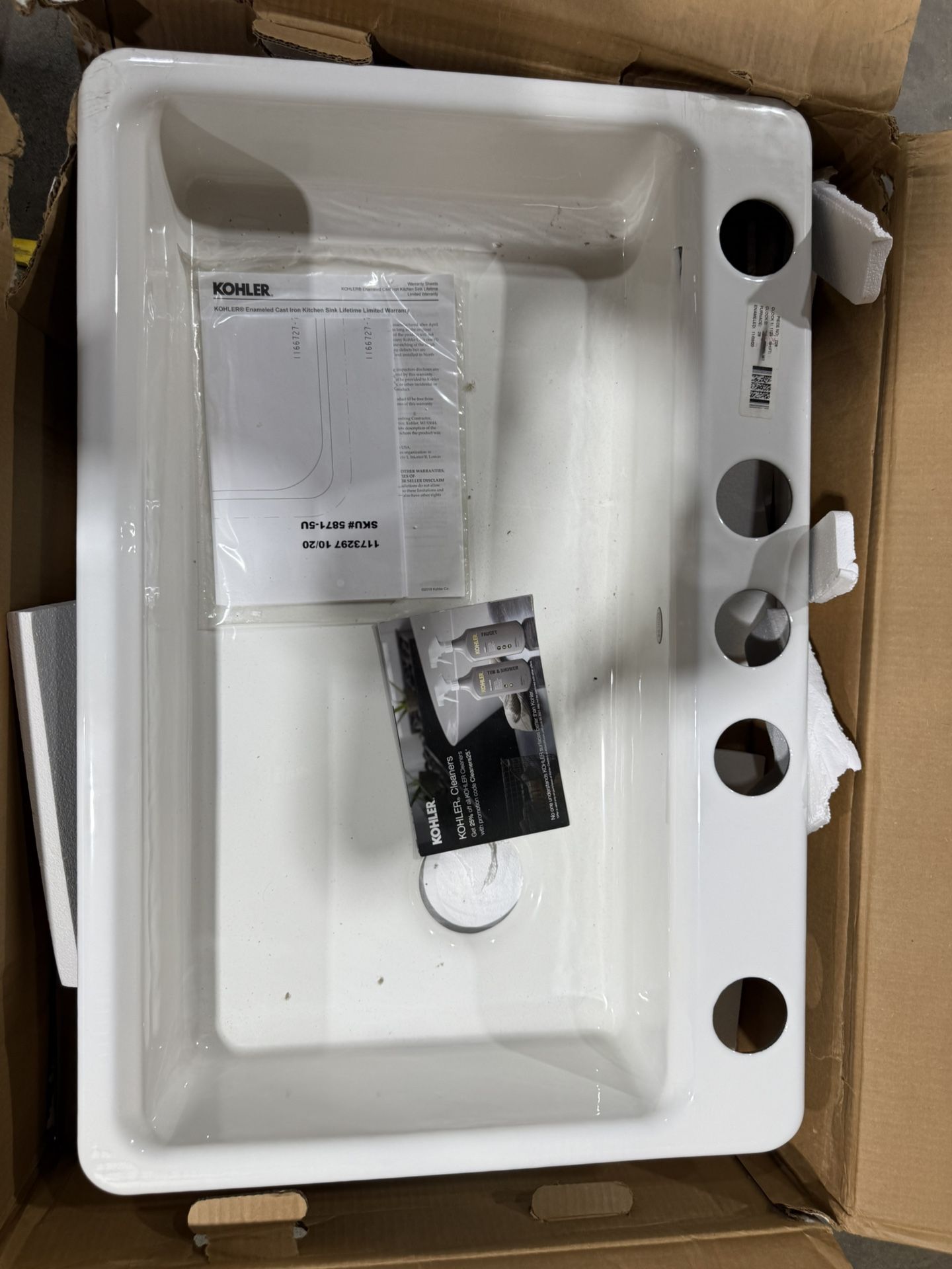 Kohler Riverby 33" Single Basin Cast Iron Kitchen Sink for Undermount Installations