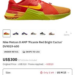 Mens Nike Metcon 8 AMP Size 15
