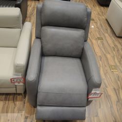 Leather Power Recliner — Kuka (Gray) 0606KMM6113RECL03