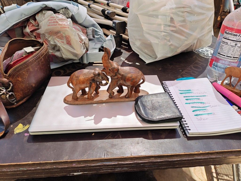 Wood Elephant Statue