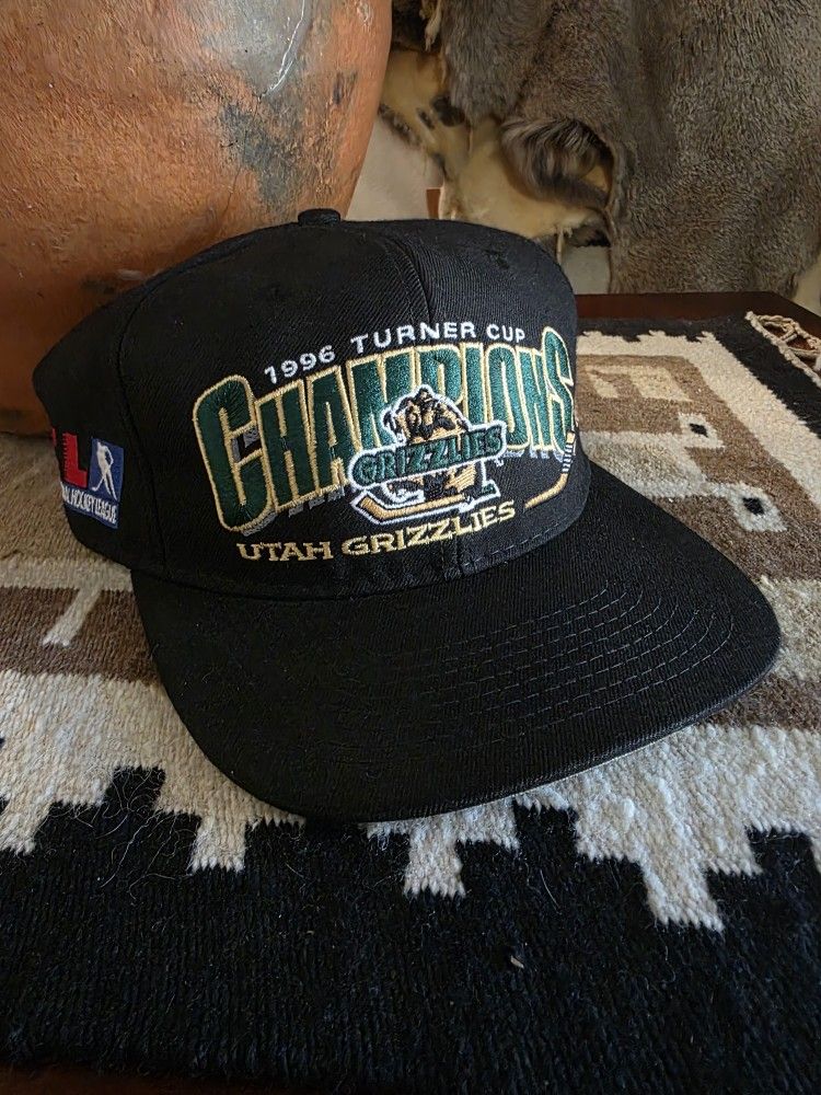 Vintage Utah Grizzlies IHL Hockey 1996 Turner Cup Champions CCM Snapback Hat